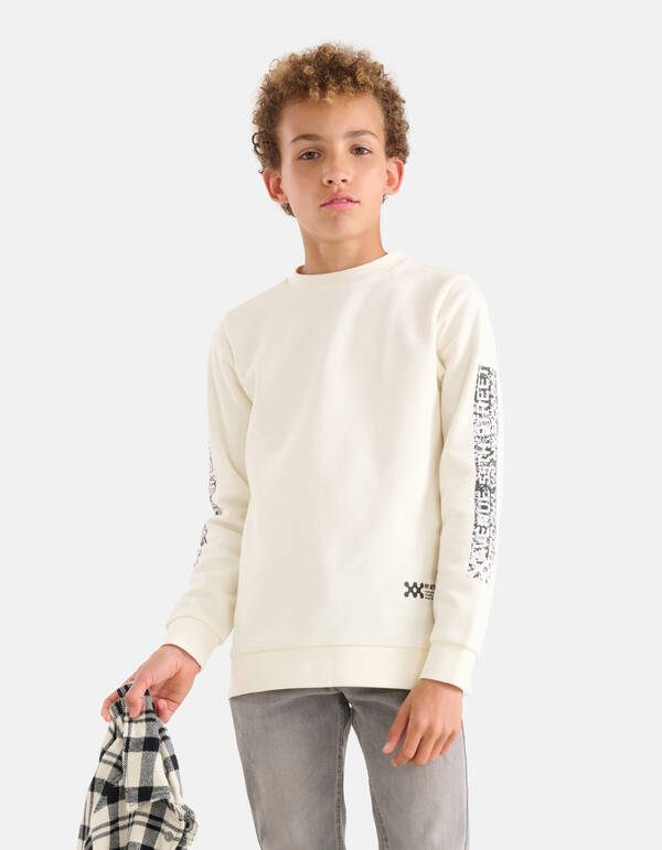 Bedruckter Pullover Off White SHOEBY BOYS