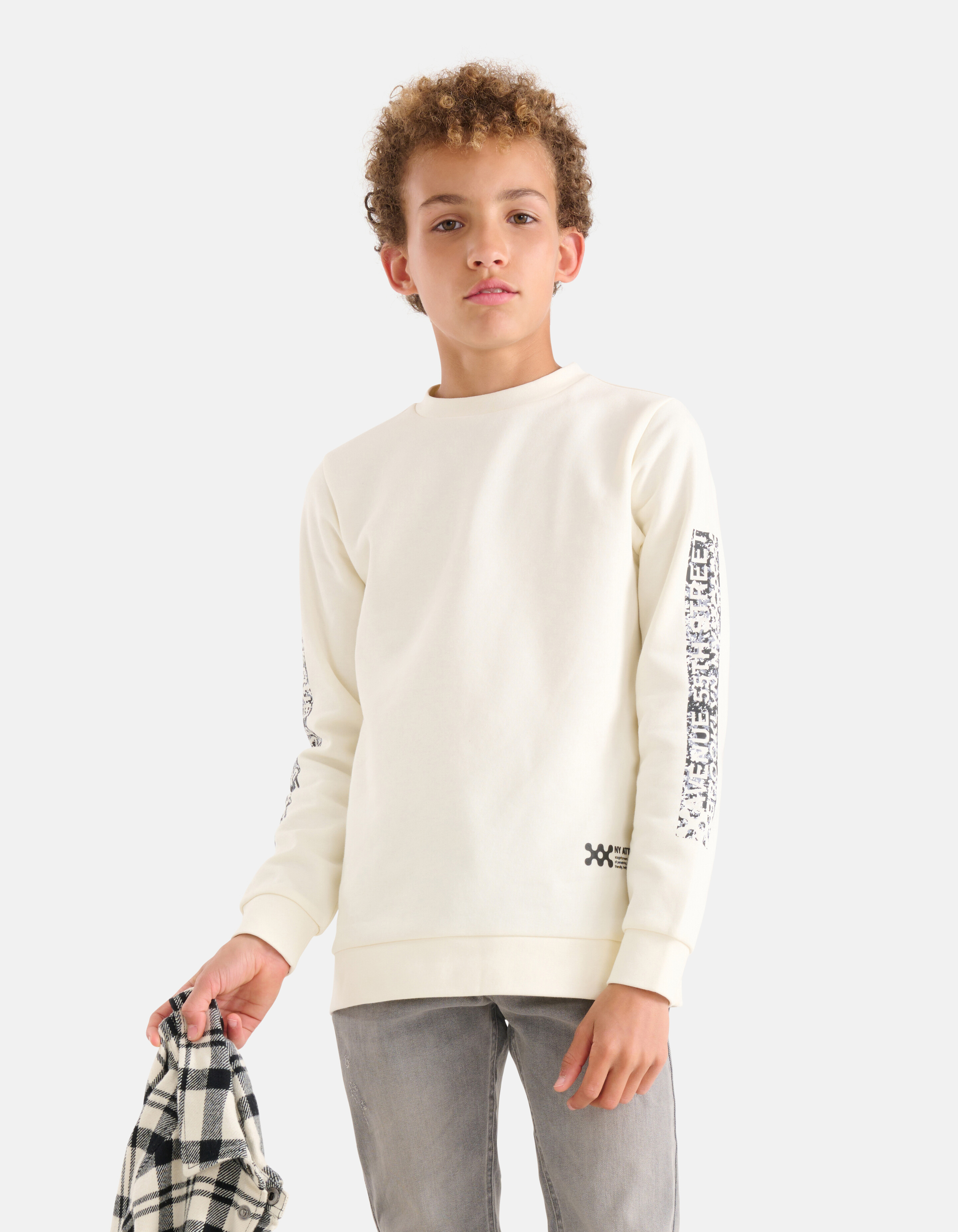 Printed Sweater Gebroken Wit SHOEBY BOYS