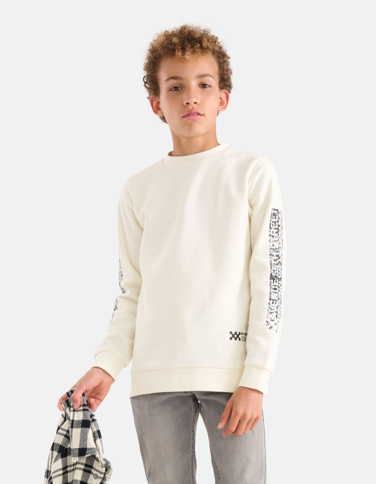 Bedruckter Pullover Off White SHOEBY BOYS