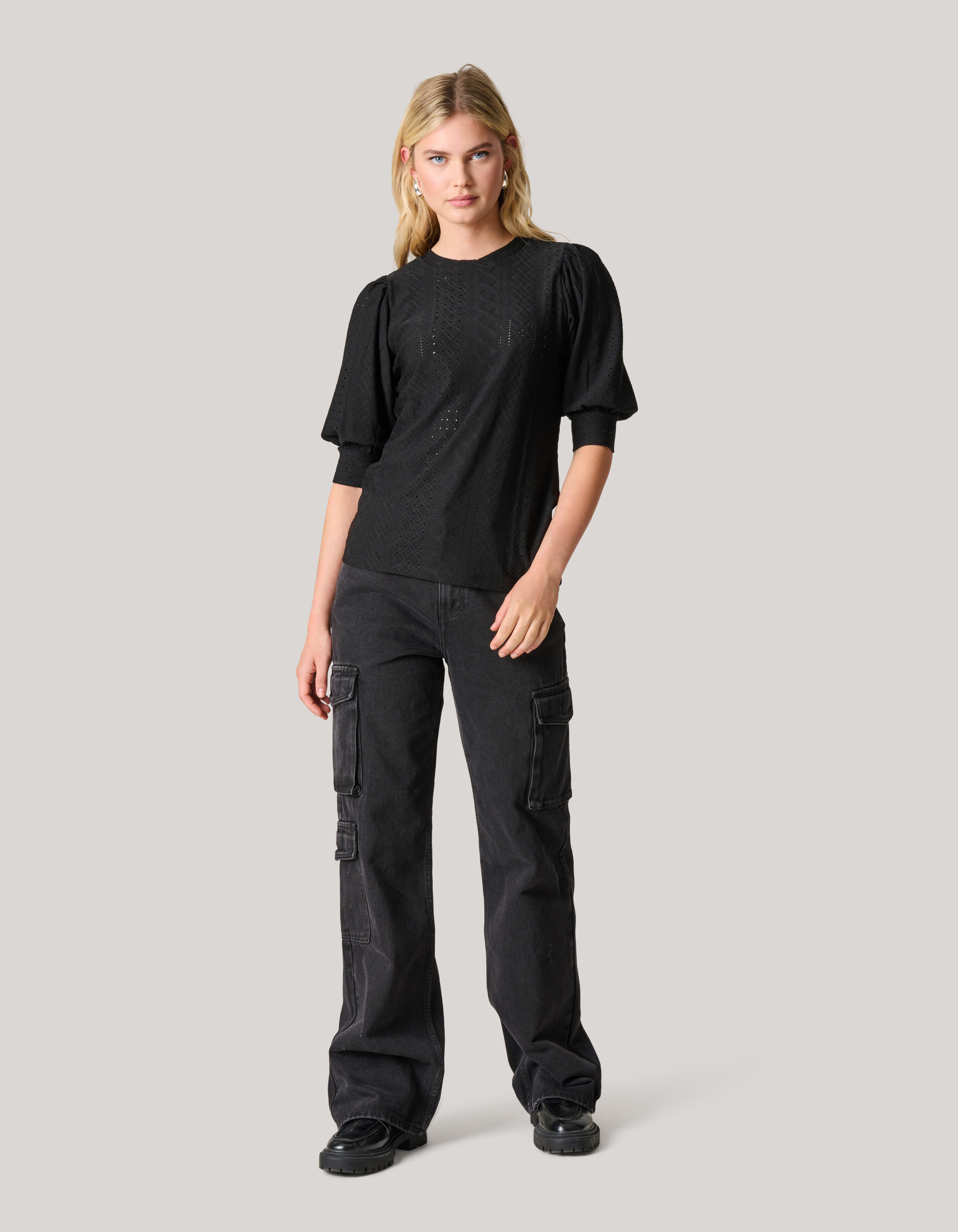 Besticktes Top Schwarz SHOEBY WOMEN