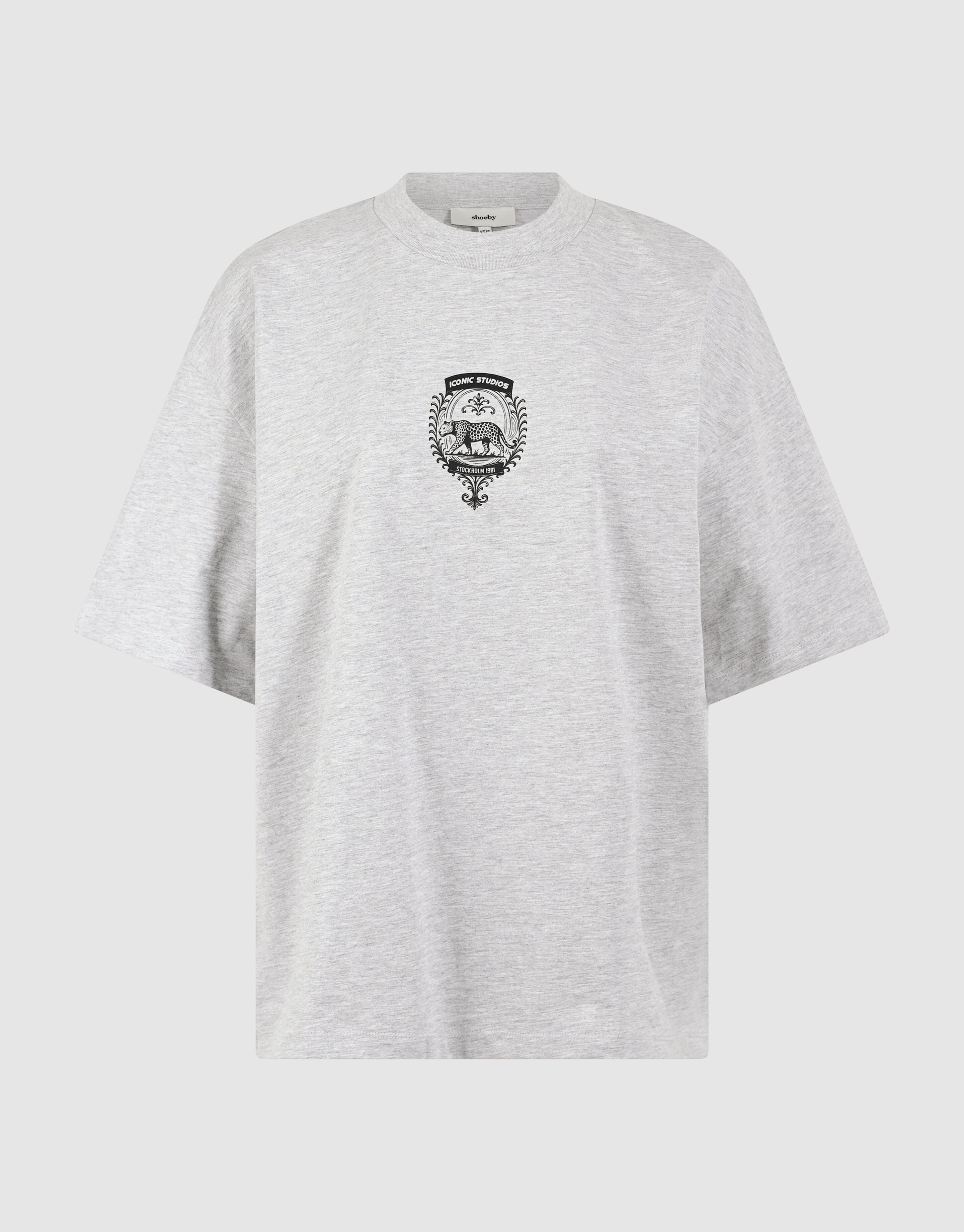 Grafik-Kunst T-Shirt Hellgrau SHOEBY WOMEN