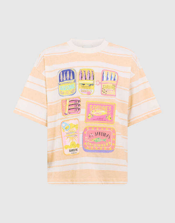 T-Shirt mit Sardinenmuster Hellorange SHOEBY GIRLS