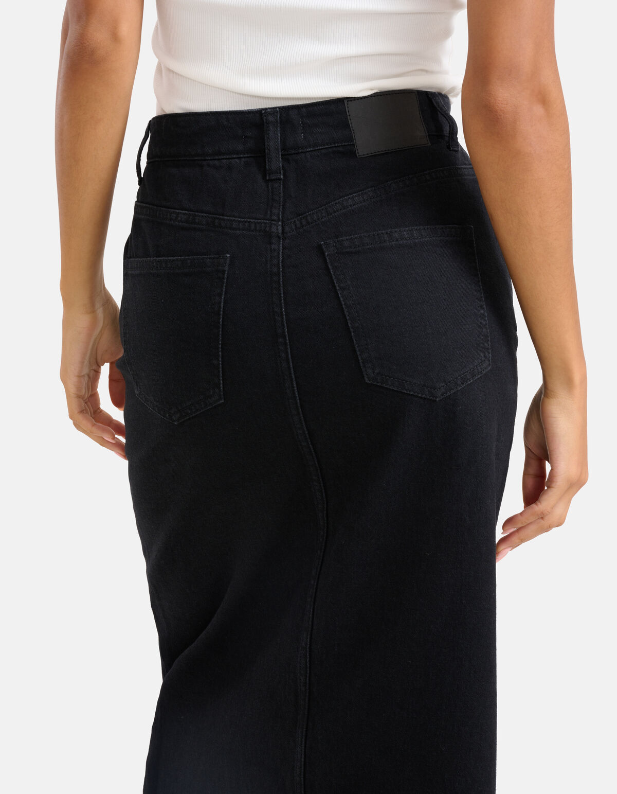 Midirock aus Denim Schwarz SHOEBY WOMEN