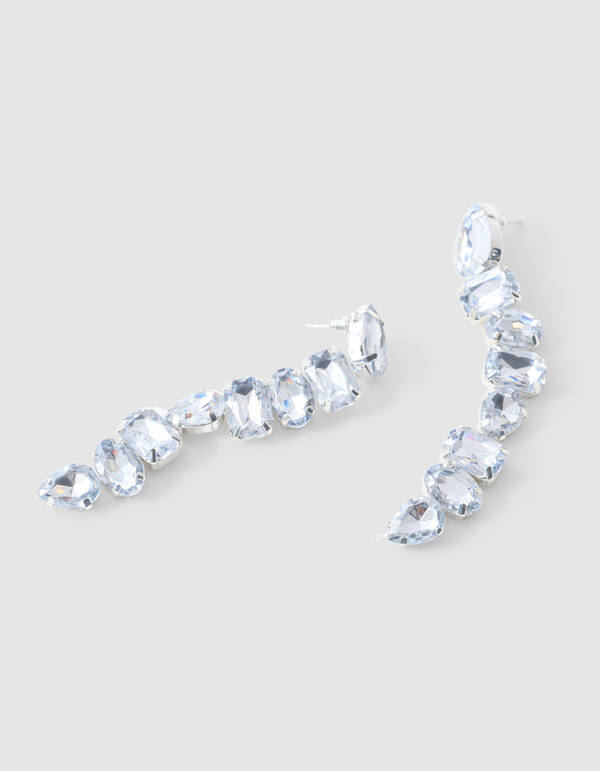 Statement Strass Ohrringe Silber SHOEBY ACCESSOIRES