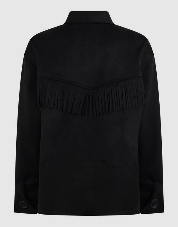 Wildlederbluse Schwarz SHOEBY GIRLS