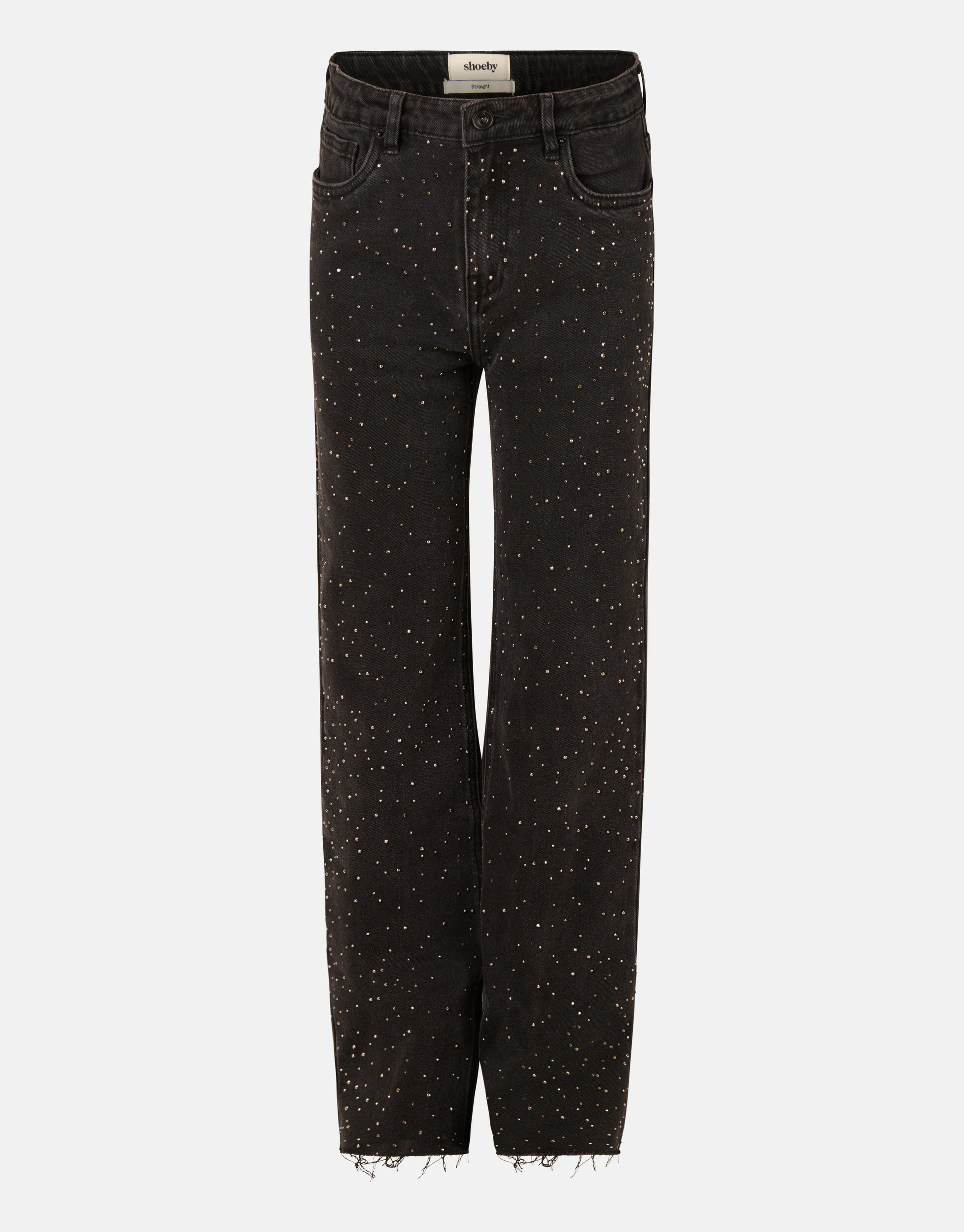 Strass Straight Denim Jeans Schwarz SHOEBY GIRLS