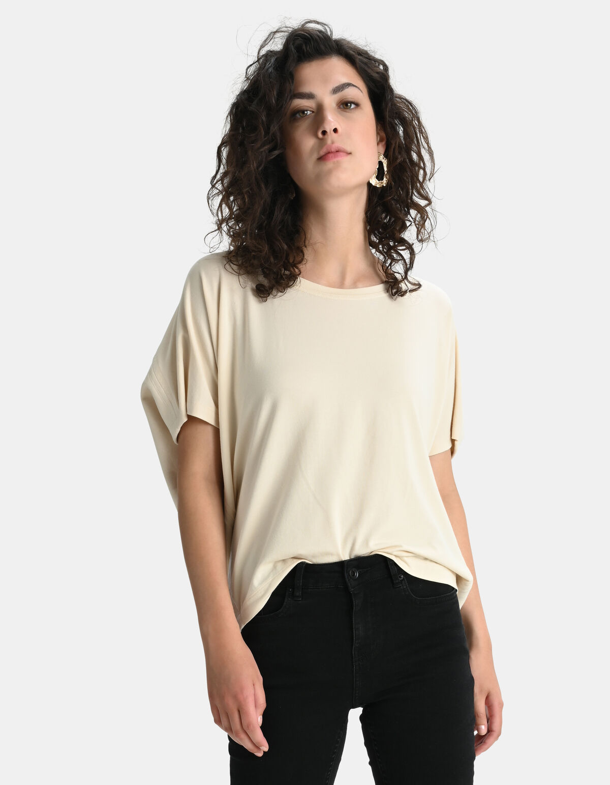 T-Shirt aus Baumwolle Beige SHOEBY WOMEN