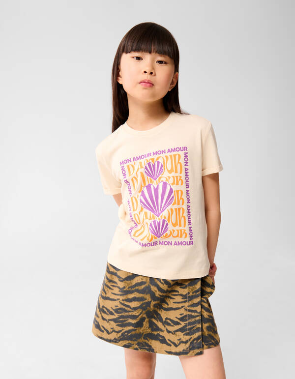 Amour Kunstwerk T-shirt Sand SHOEBY GIRLS