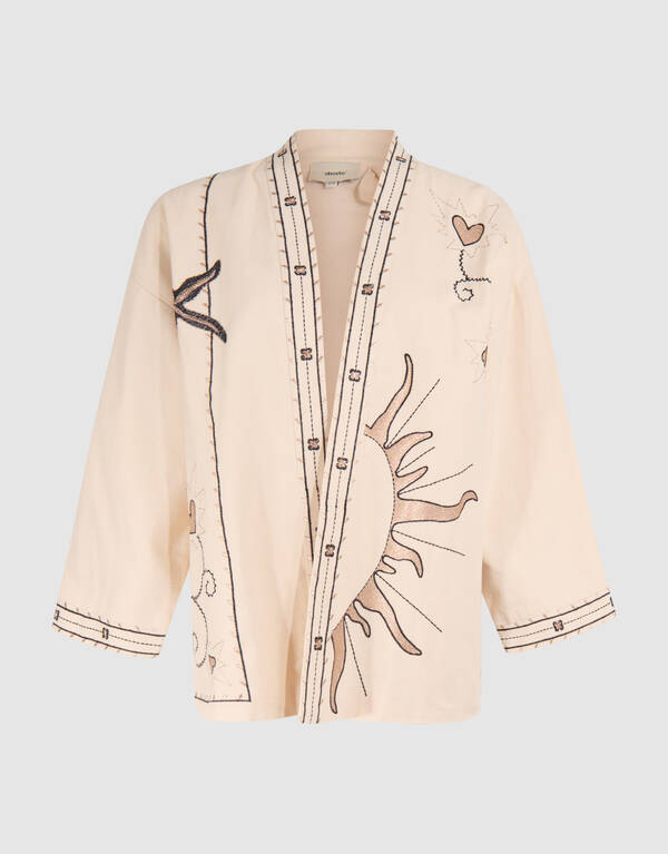 Artwork Kimono Jacke Off White SHOEBY WOMEN