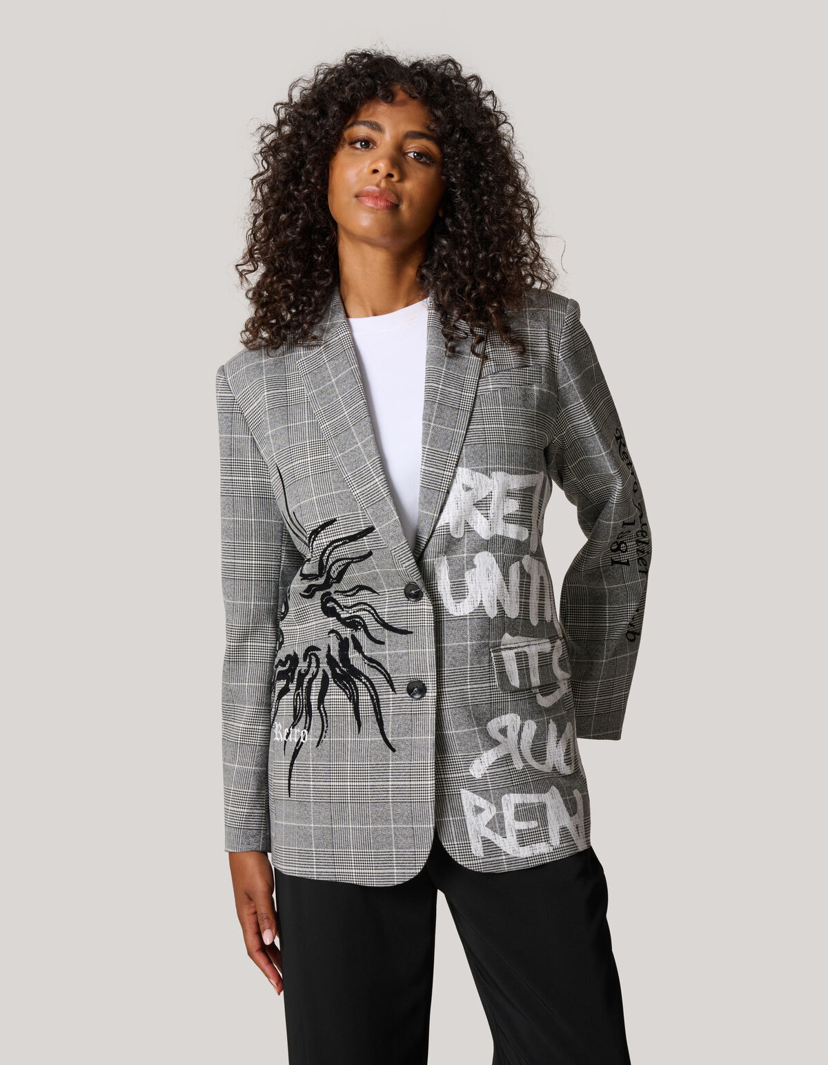 Text Blazer Grau SHOEBY WOMEN