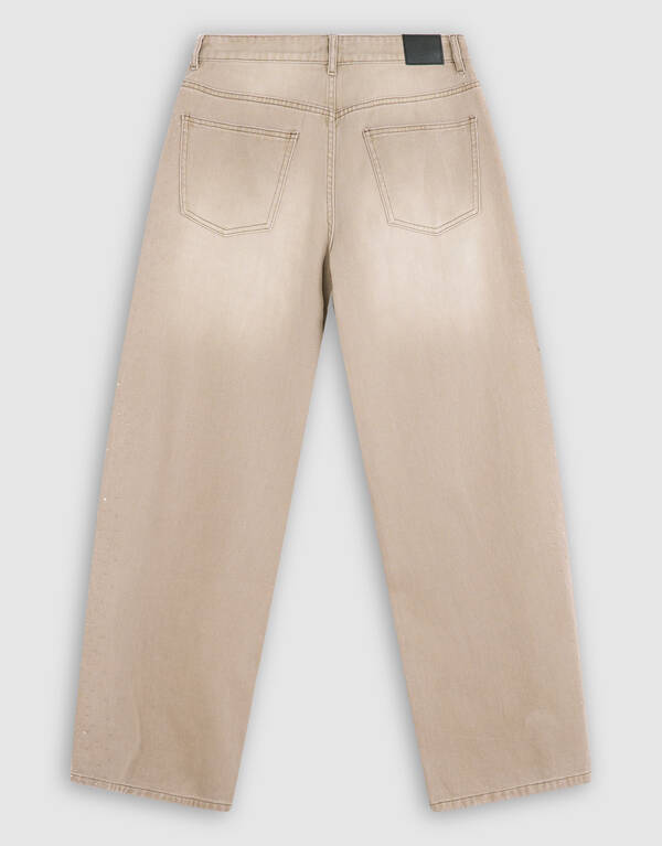 Jeans im Baggy-Fit mit Strass Hellbraun SHOEBY WOMEN