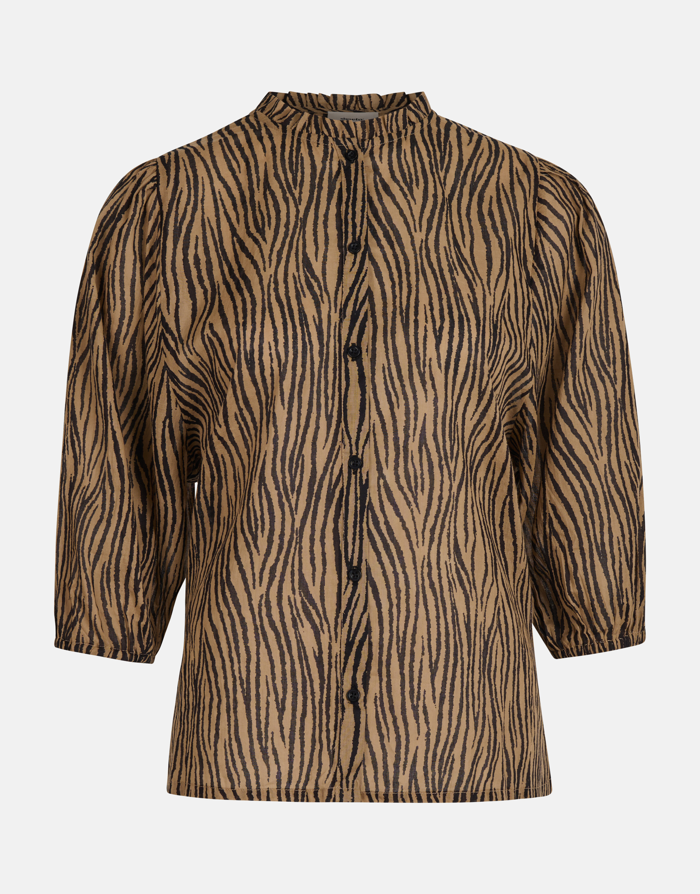 Zebra-Voile-Bluse Braun SHOEBY WOMEN