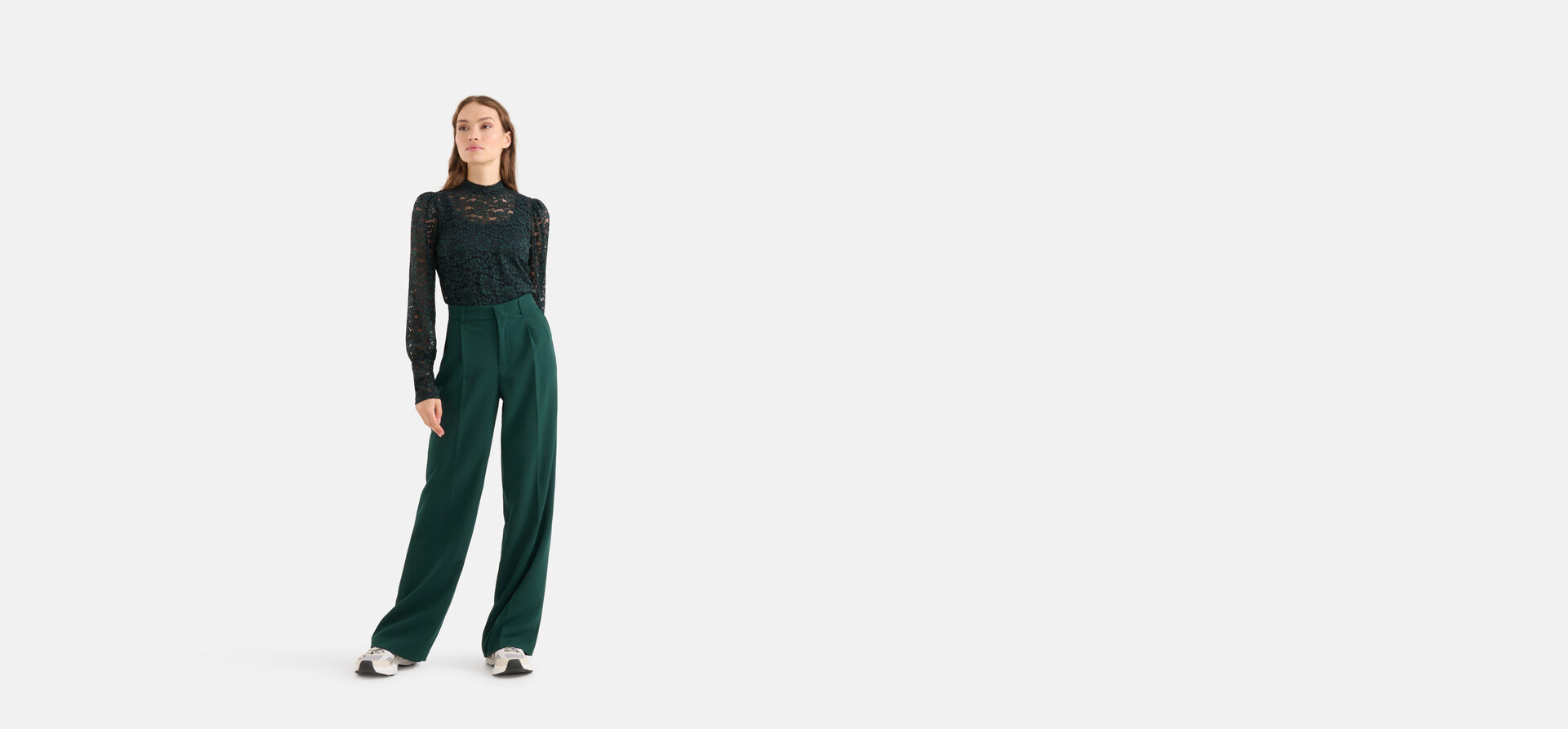 Gerade geschnittene Hose Dunkelgrün SHOEBY WOMEN