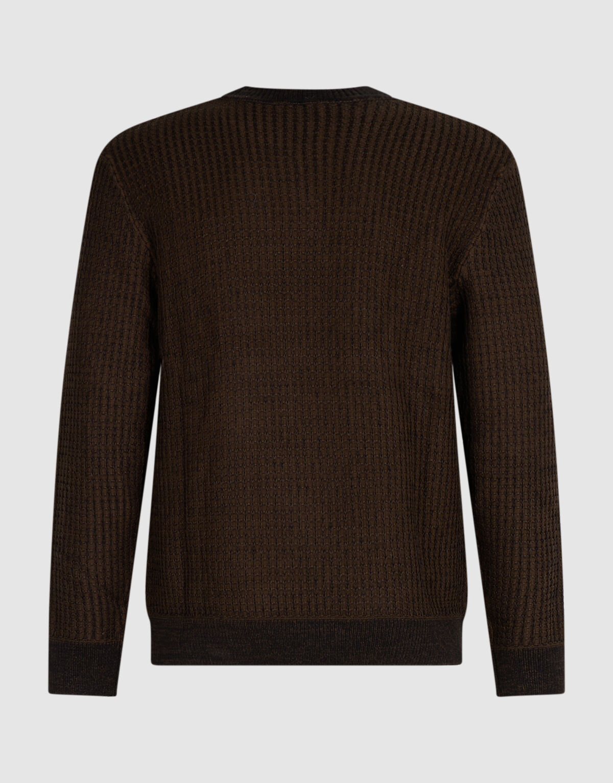 Waffelpullover mit Rundhalsausschnitt dunkelbraun SHOEBY MEN