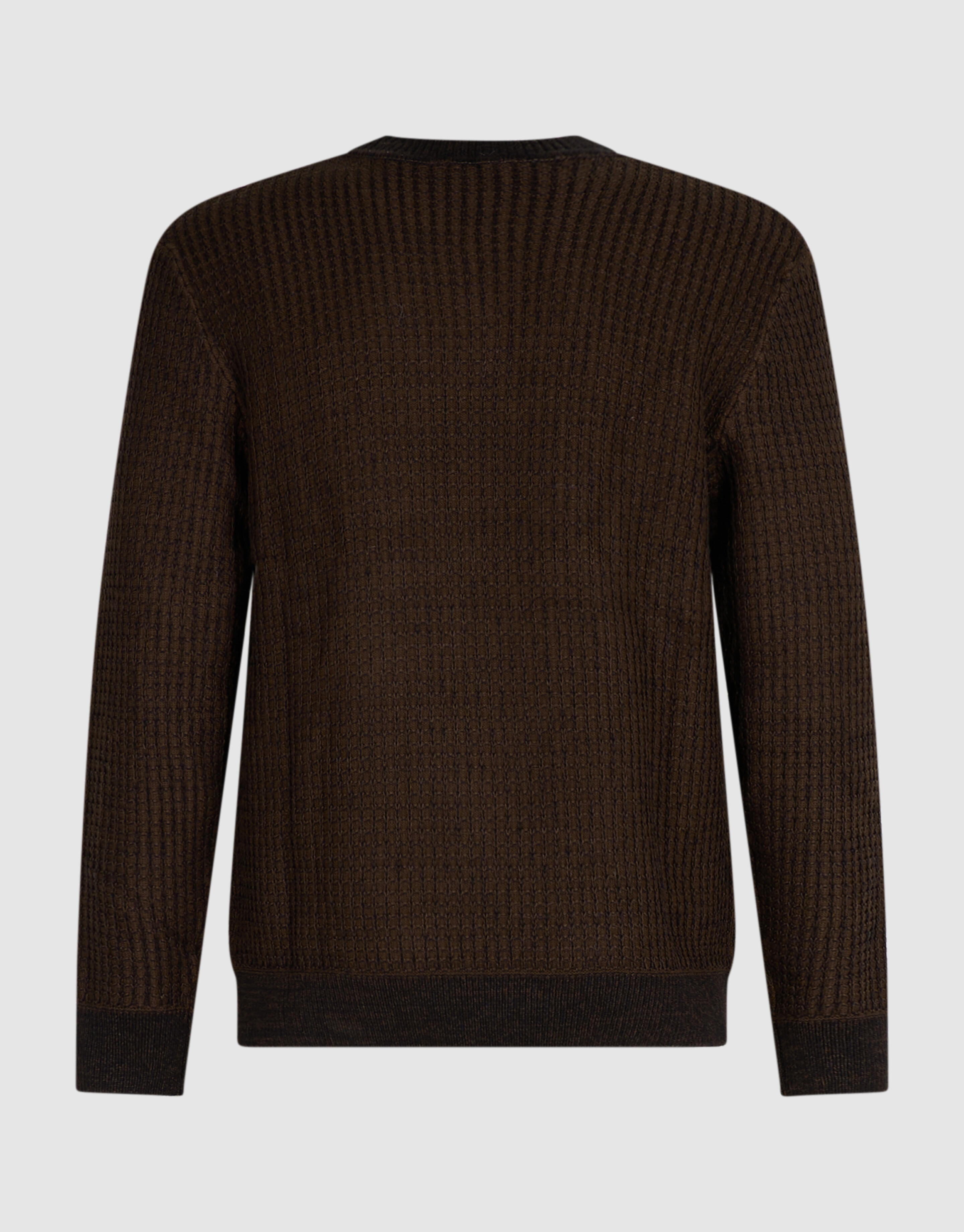 Waffelpullover mit Rundhalsausschnitt dunkelbraun SHOEBY MEN