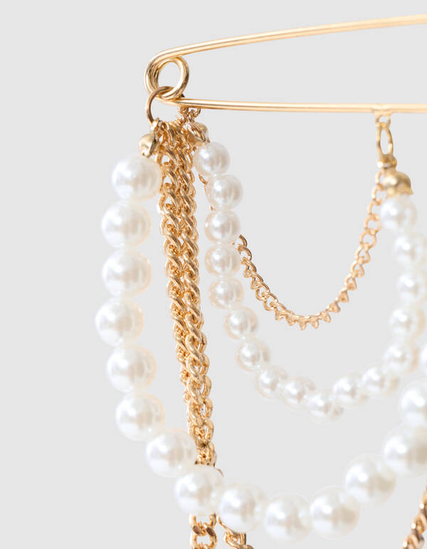 Perlenkettenbrosche Gold SHOEBY ACCESSOIRES