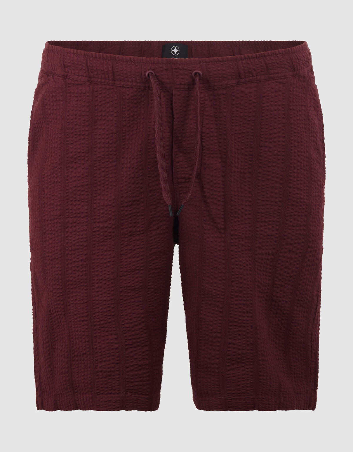 Seersucker-Streifen-Short Dunkelrot SHOEBY MEN