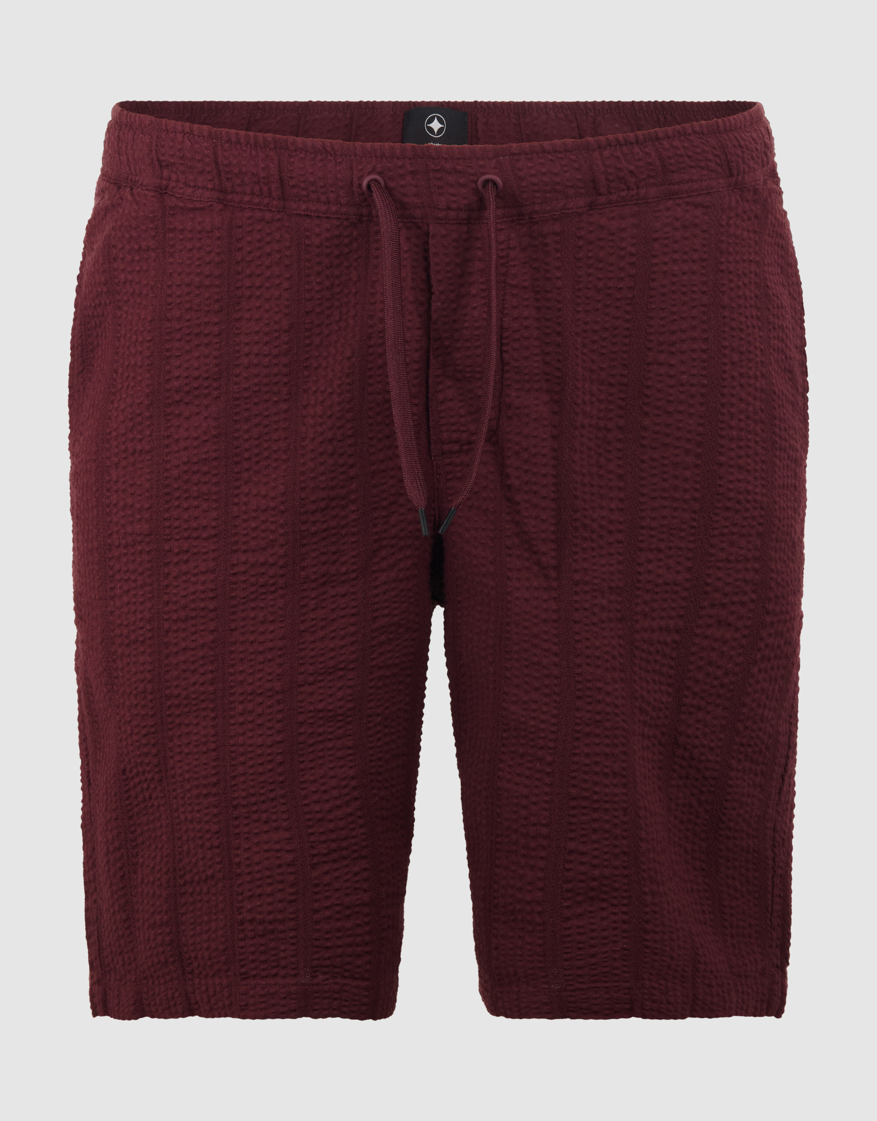 Seersucker-Streifen-Short Dunkelrot SHOEBY MEN