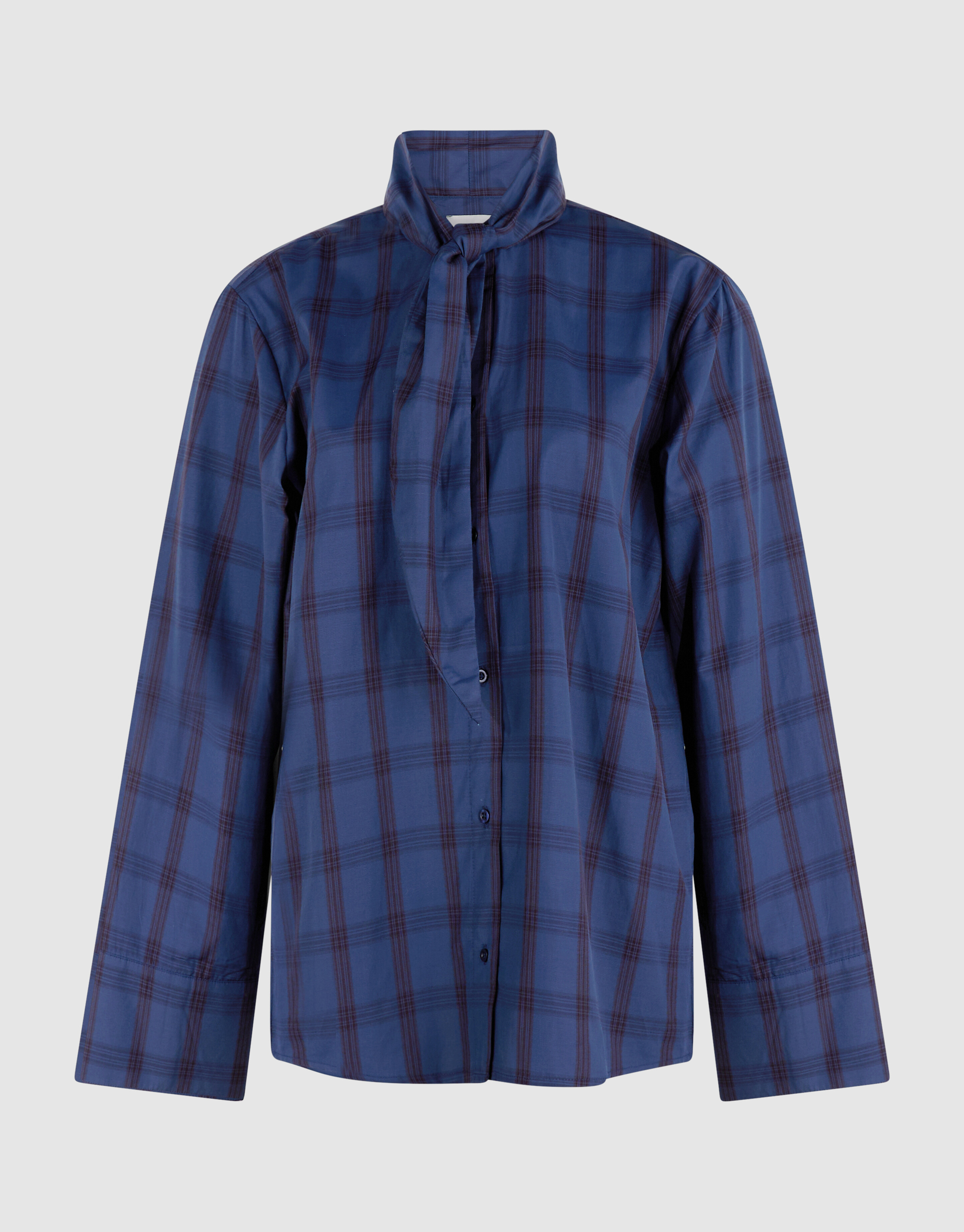 Bluse im Oversize-Schnitt mit Schal Blau SHOEBY WOMEN