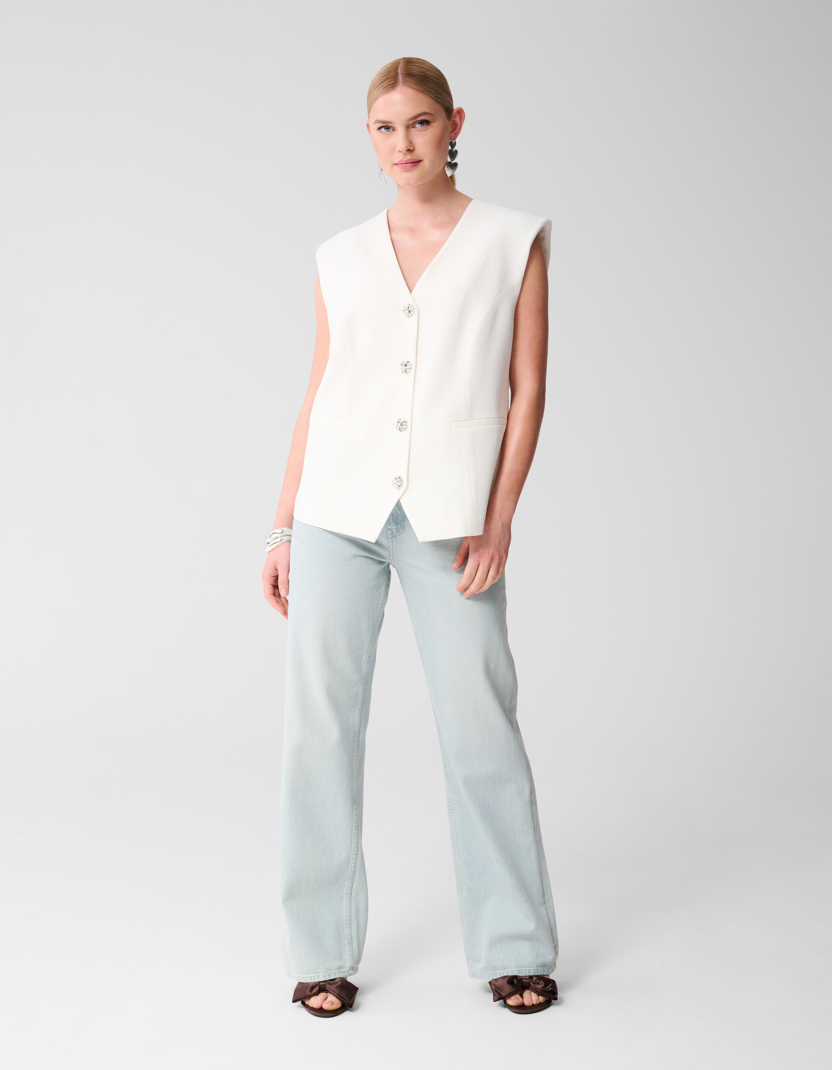 Übergroßes Gilet Off White SHOEBY WOMEN
