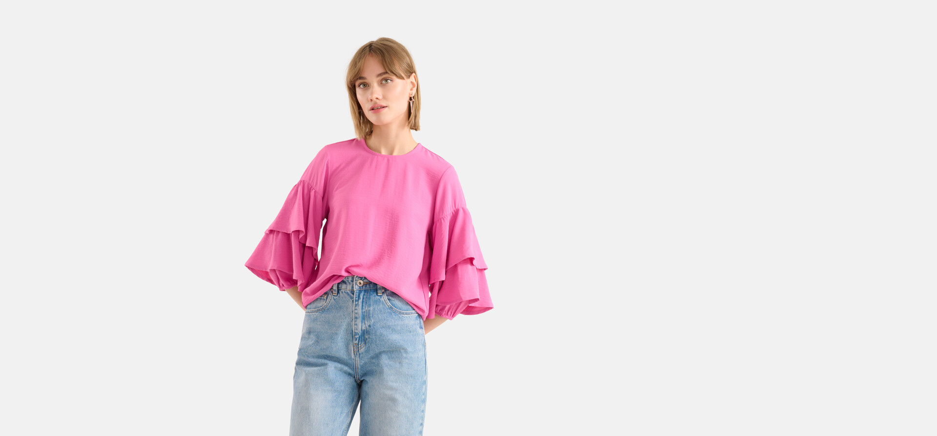 Rüschenbluse Rosa SHOEBY WOMEN