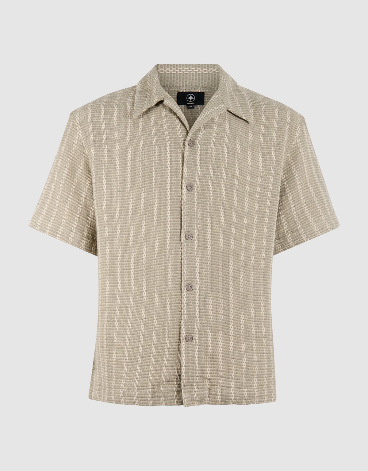 Gewebtes Streifen-Overshirt Hellgr&uuml;n SHOEBY MEN