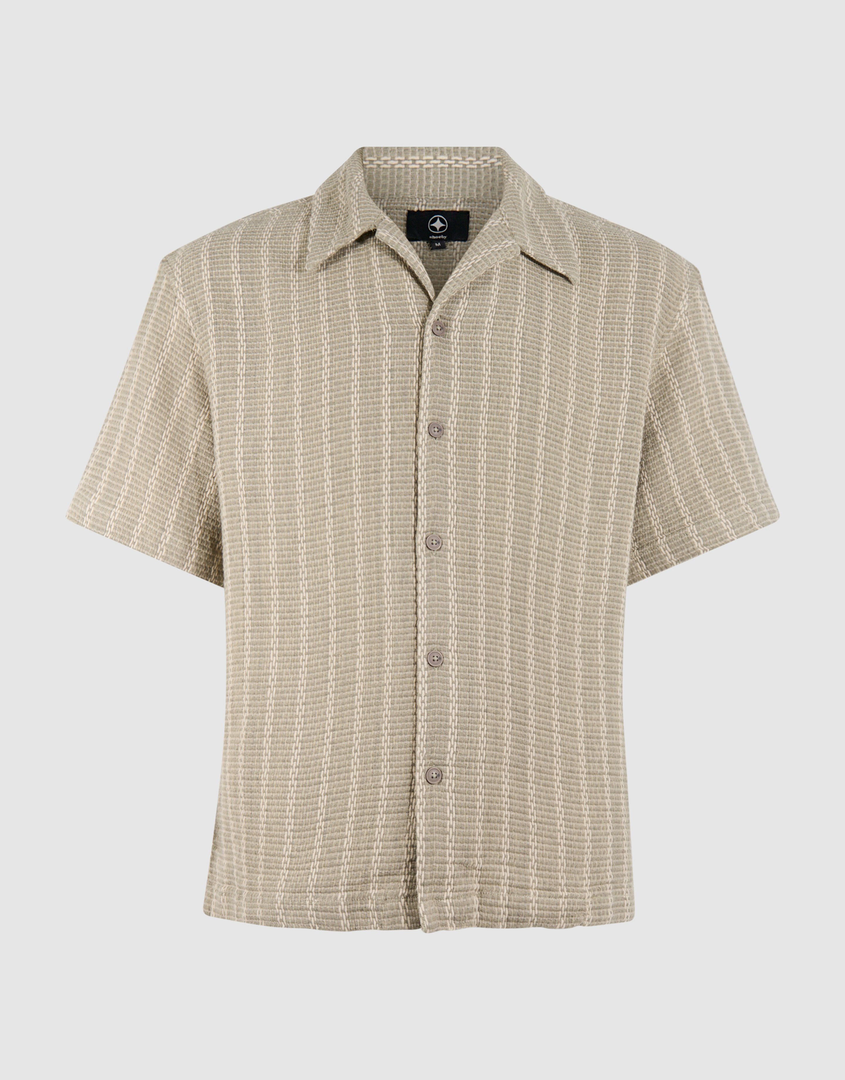 Gewebtes Streifen-Overshirt Hellgr&uuml;n SHOEBY MEN