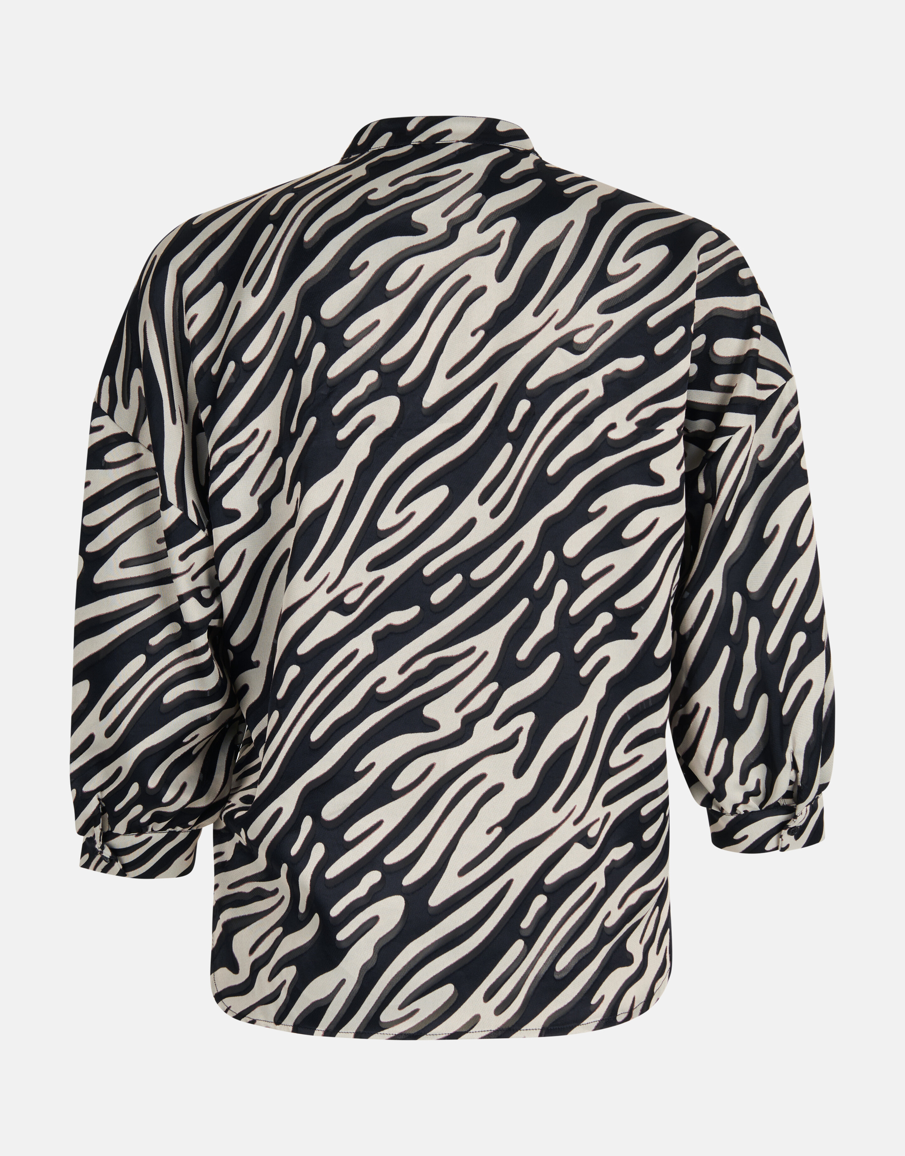 Zebra Burn Out Bluse Schwarz/Weiß SHOEBY WOMEN