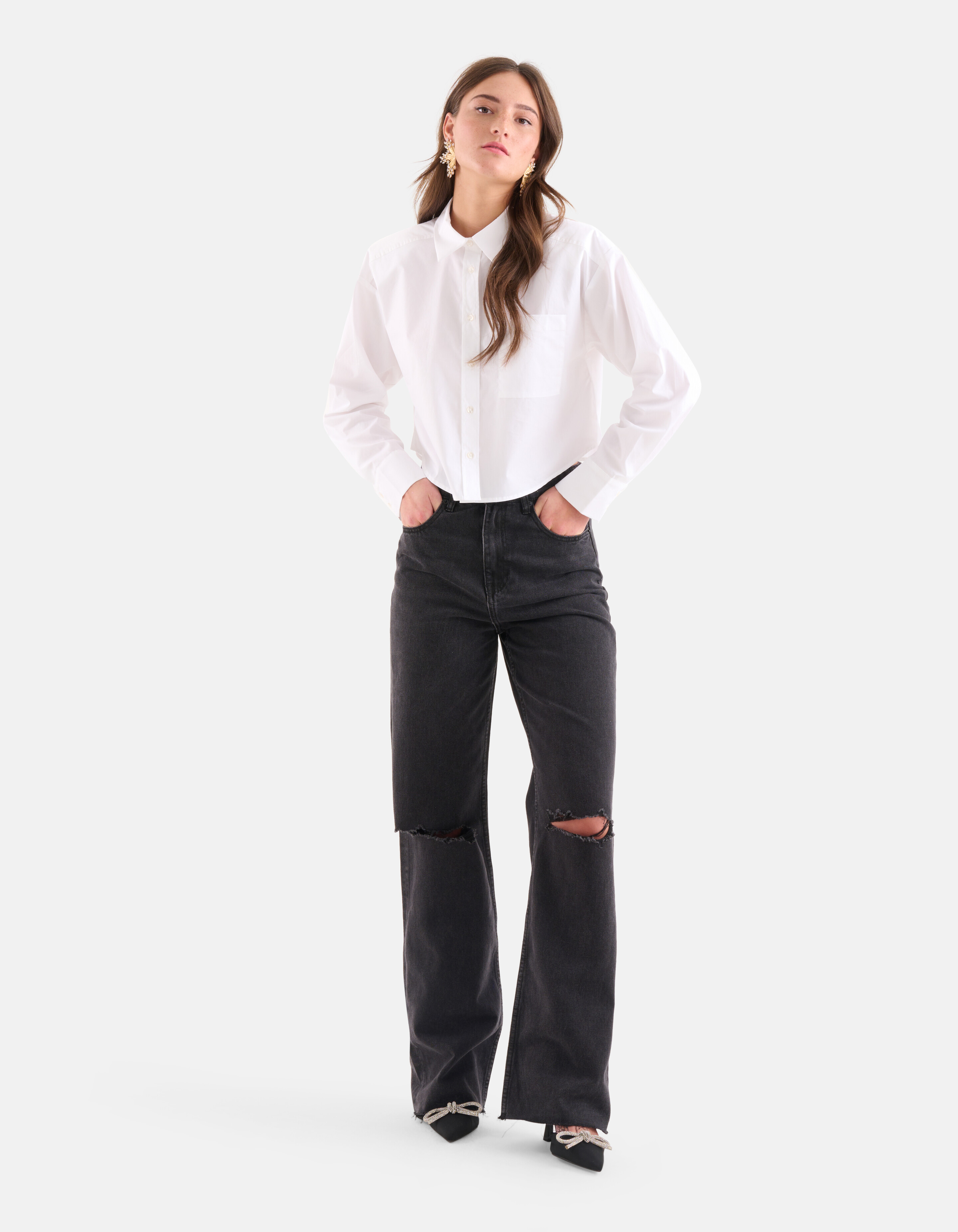 Gekürzte Bluse Weiß SHOEBY WOMEN