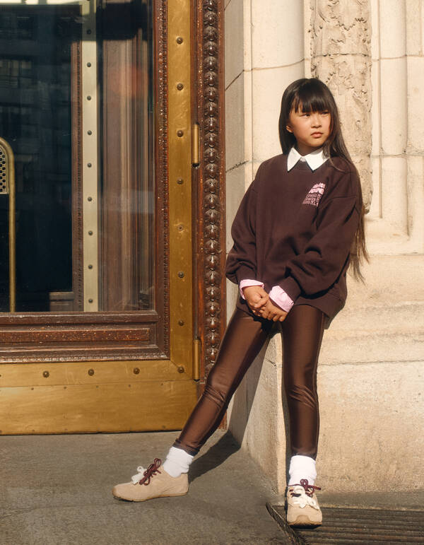 Gl&auml;nzende Leggings Dunkelbraun SHOEBY GIRLS