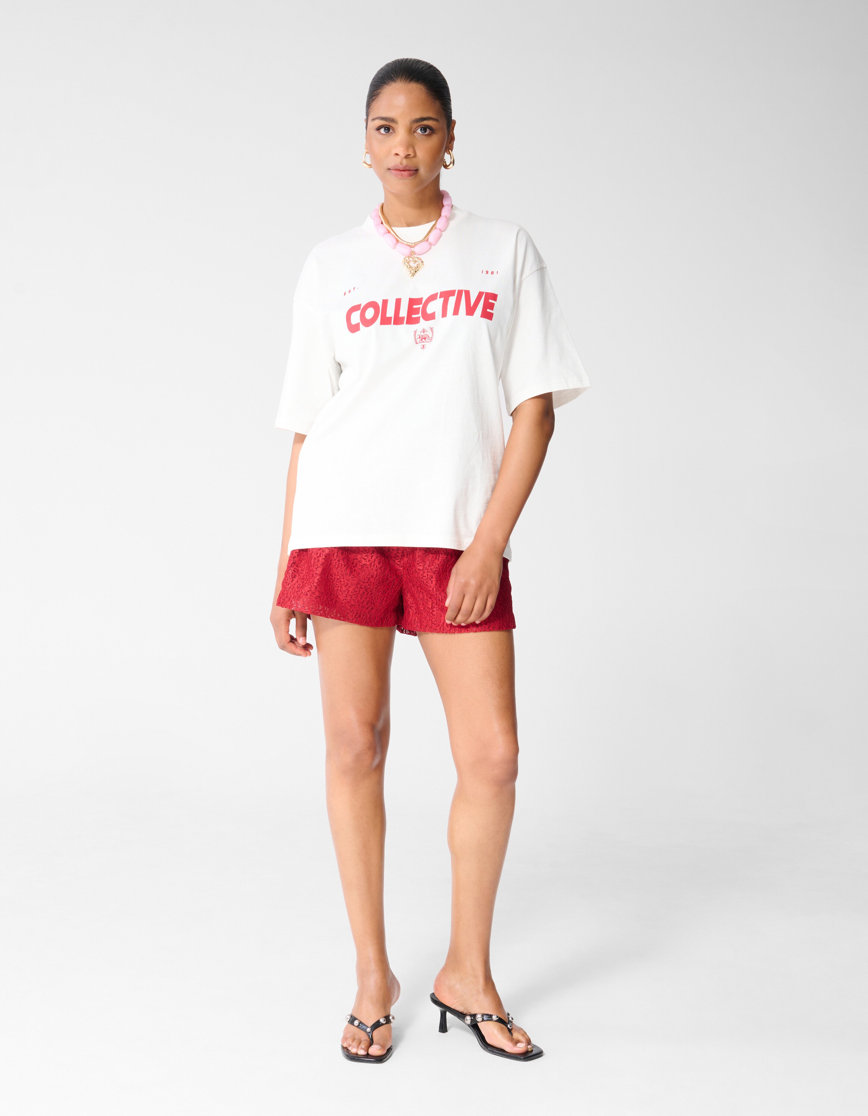 Collective Artwork T-Shirt Wei&szlig; SHOEBY WOMEN