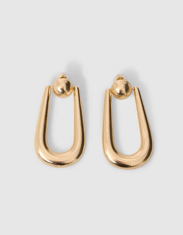 Chunky U-f&ouml;rmige Ohrringe Gold SHOEBY ACCESSOIRES