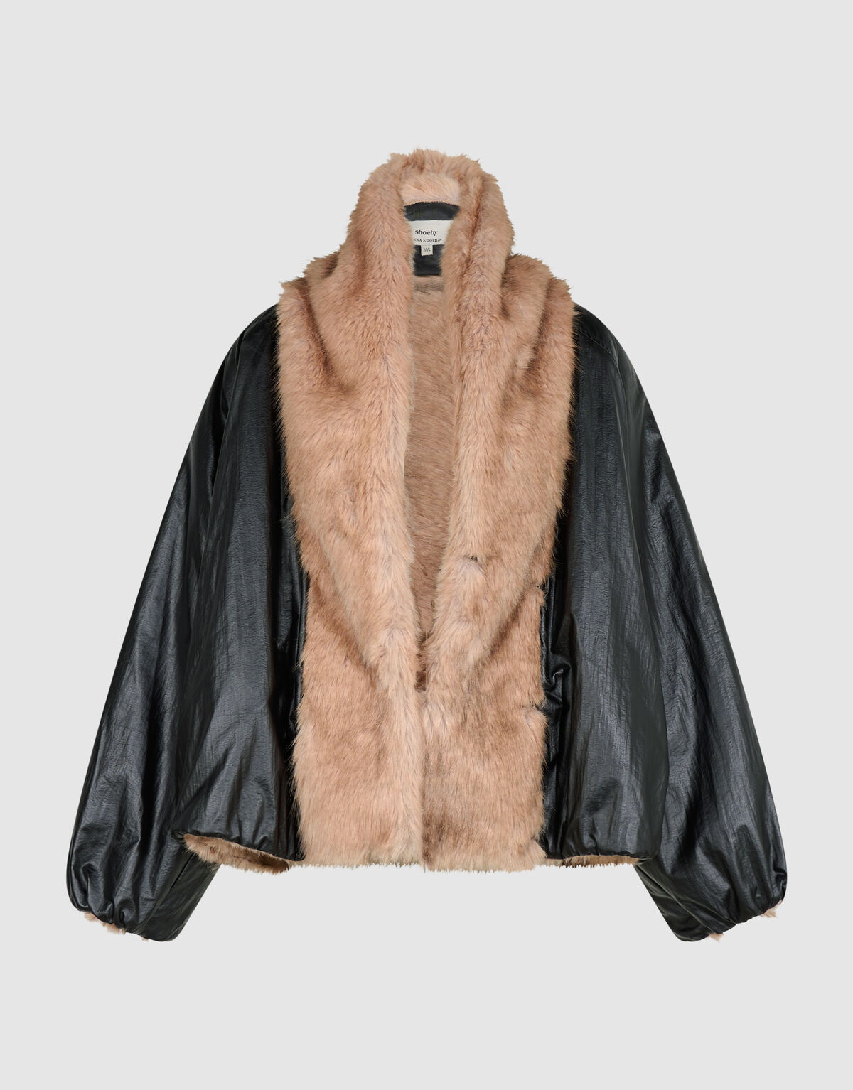 Reversible Nylon Faux Fur Jacke Schwarz By Anna SHOEBY WOMEN