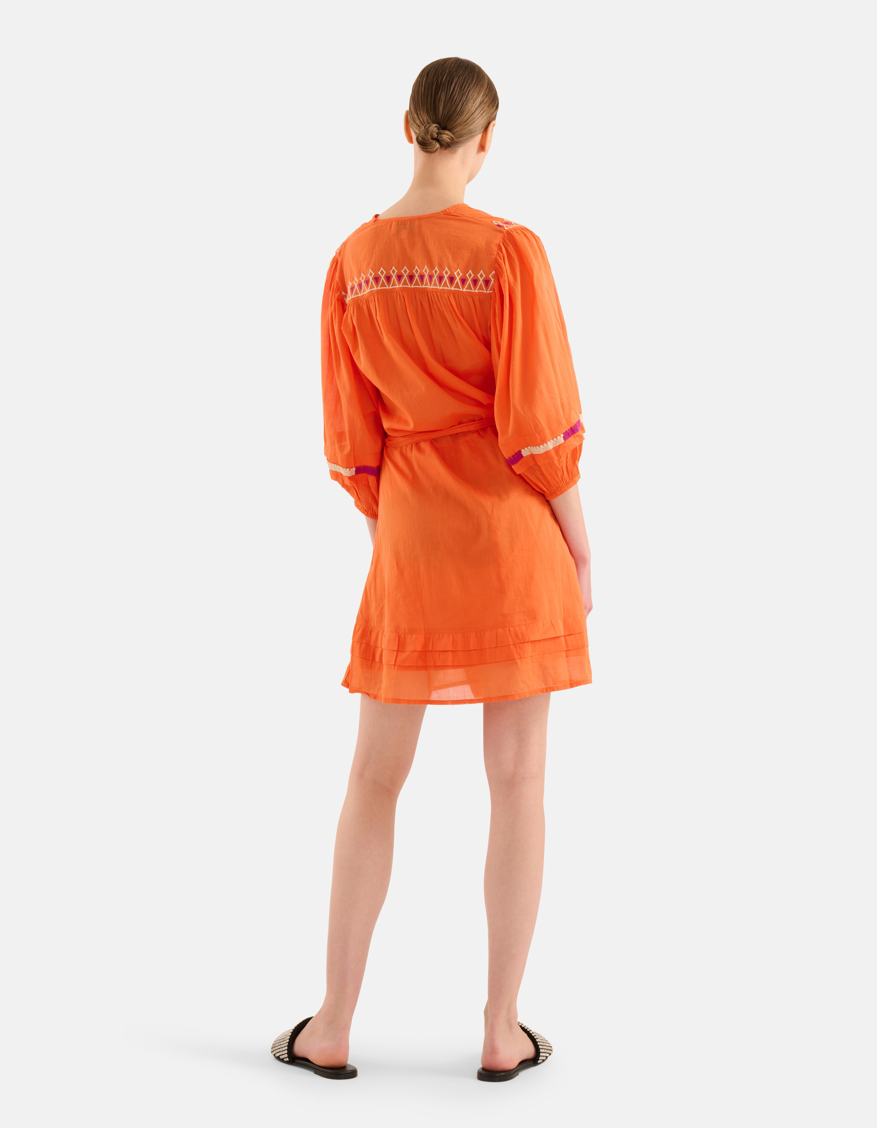 Besticktes Voile-Kleid Orange SHOEBY WOMEN
