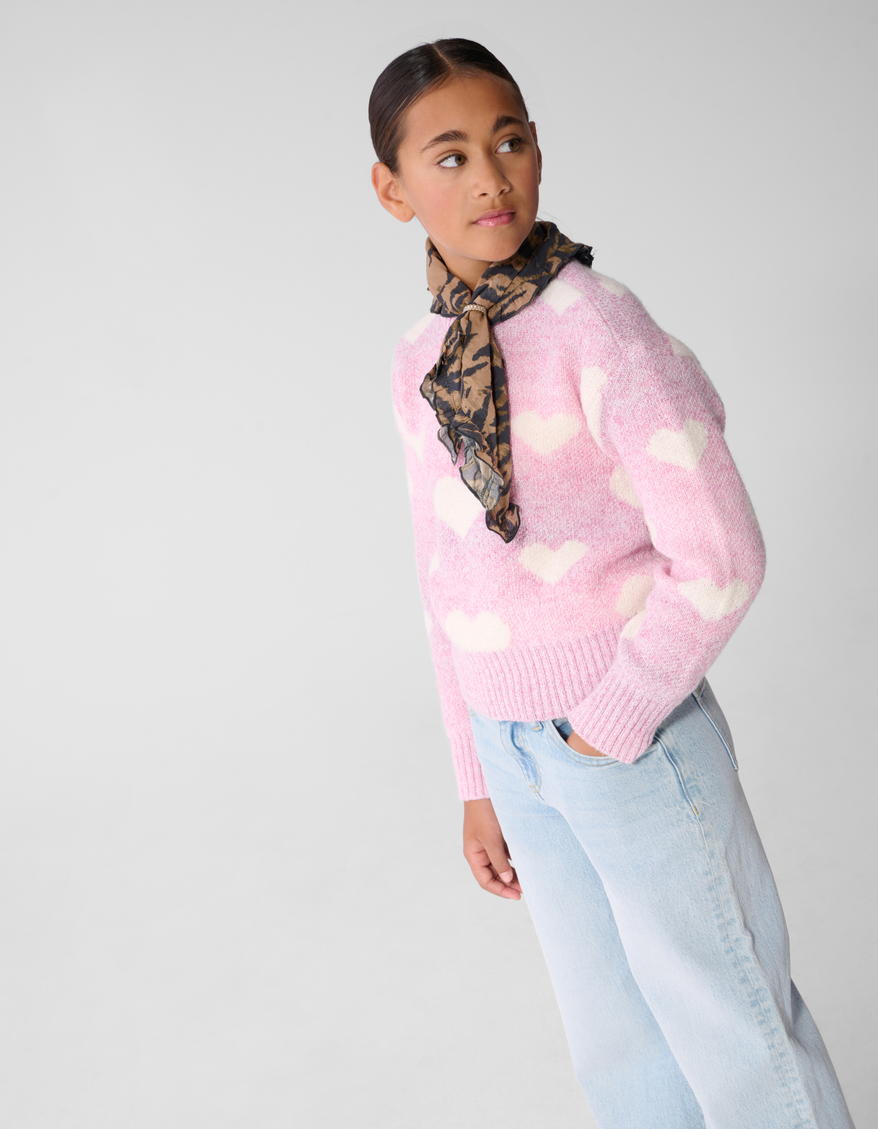 Strickpullover mit Herzmotiv rosa SHOEBY GIRLS