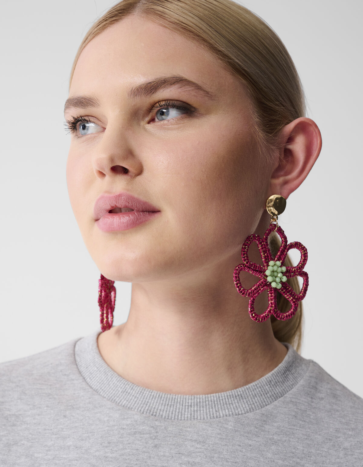 Perlenblumen-Ohrringe Rosa SHOEBY ACCESSOIRES