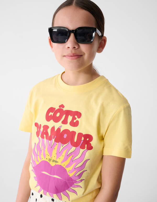 Cote D'amour Kunstwerk T-Shirt Gelb SHOEBY GIRLS