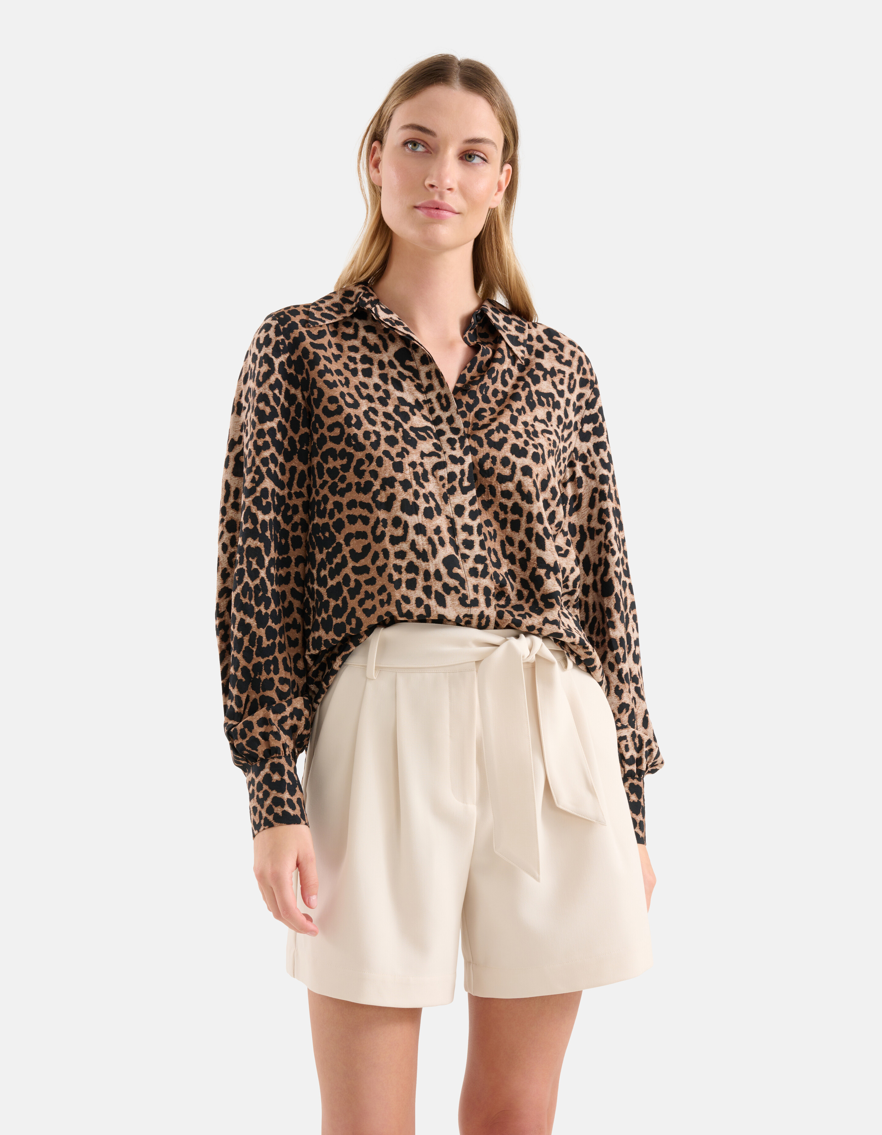 Bedruckte Leopardenbluse Braun SHOEBY WOMEN
