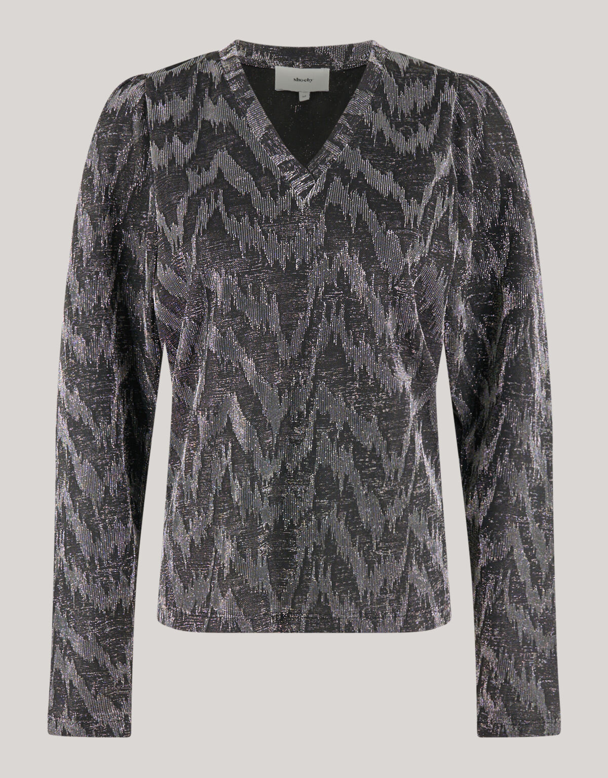 Lurex V-Ausschnitt Top Schwarz SHOEBY WOMEN