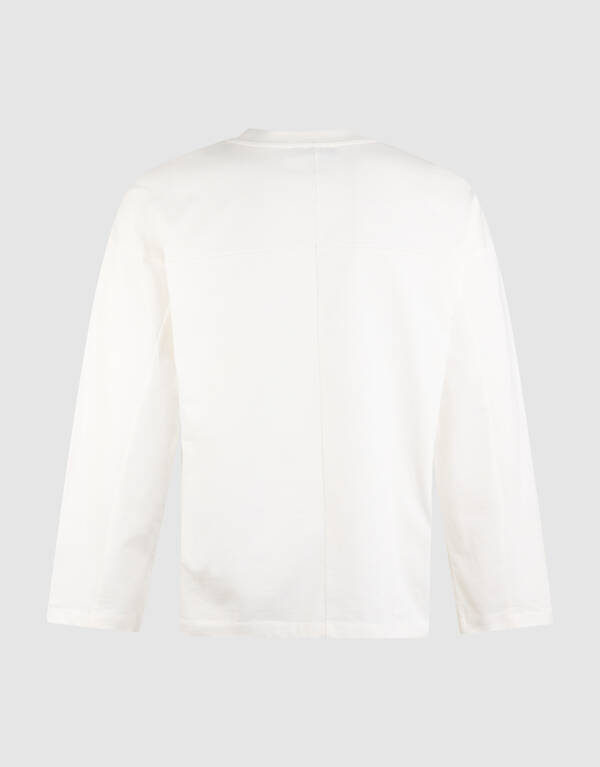 Basic-T-Shirt mit langem Arm im Relaxed-Fit wei&szlig; SHOEBY MEN