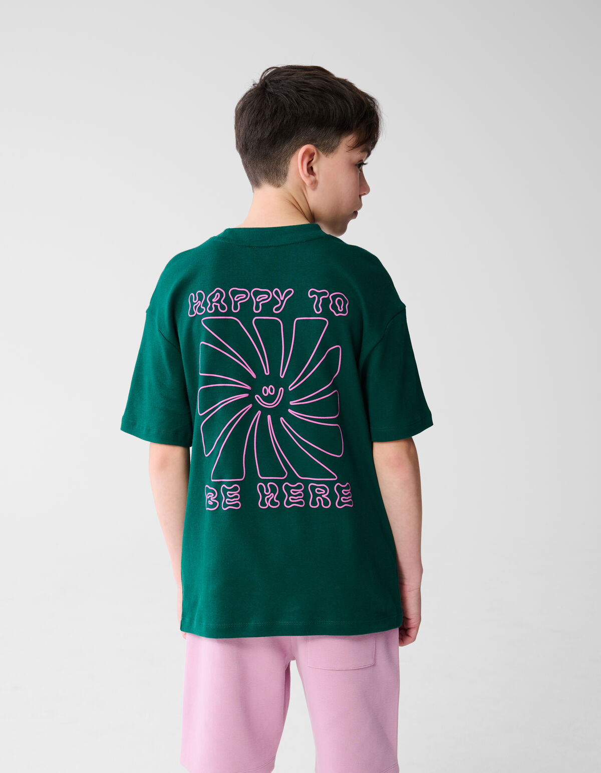 Happy Artwork T-shirt Dunkelgr&uuml;n SHOEBY BOYS