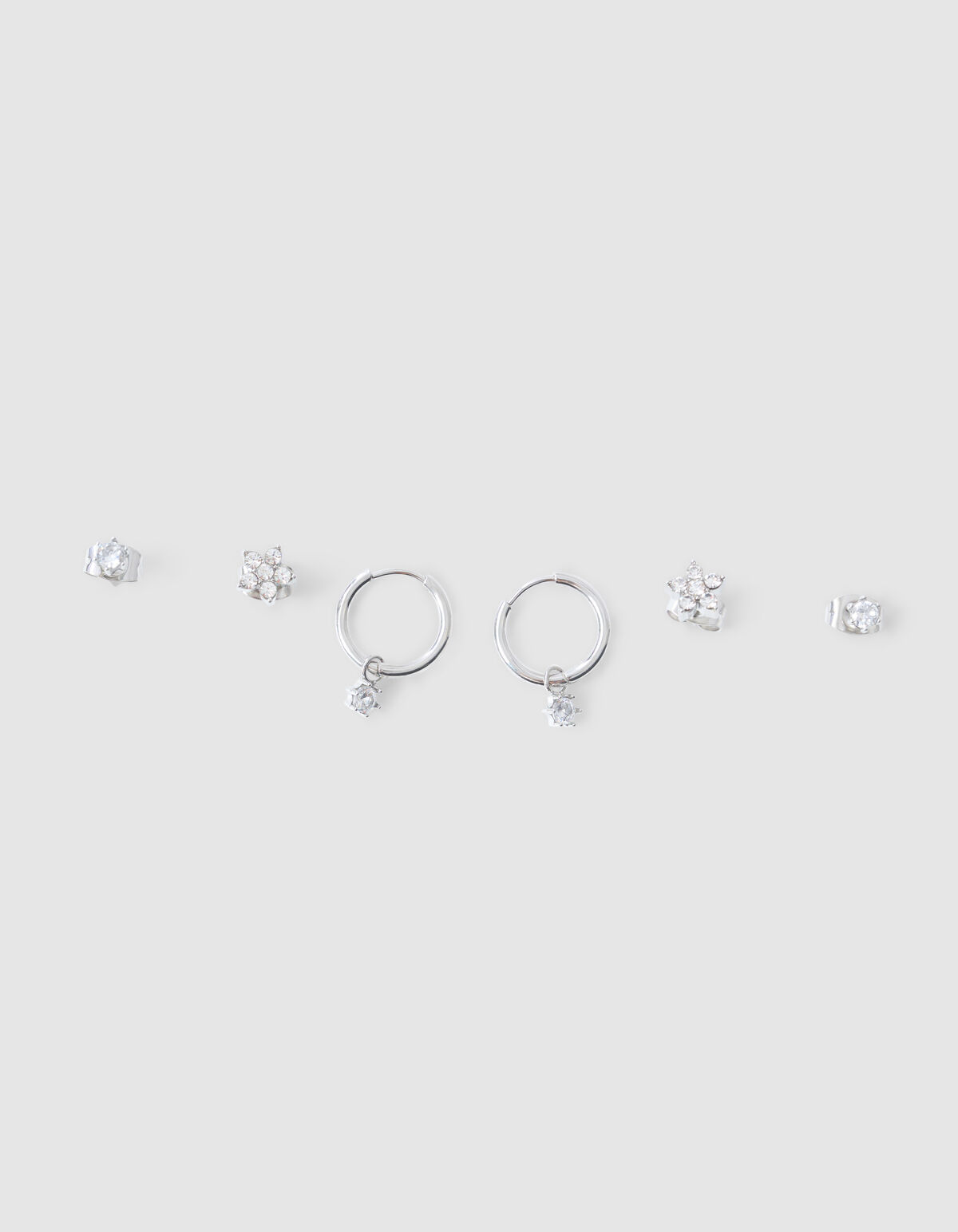Strass Ohrringe Set Silber SHOEBY ACCESSOIRES