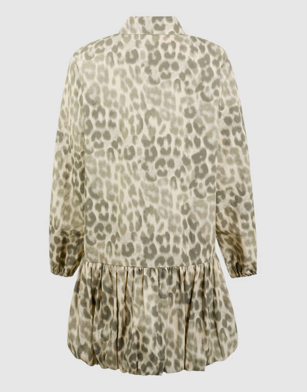 Leopard-Ballon-Minikleid Hellbraun SHOEBY GIRLS
