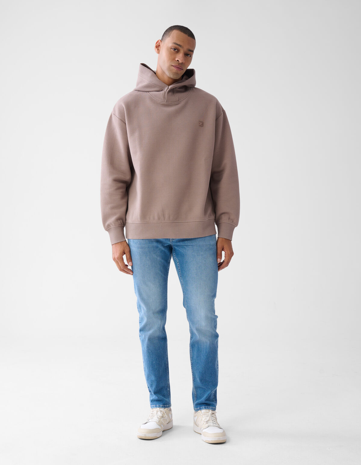 Jacquard Hoodie Hellbraun SHOEBY MEN