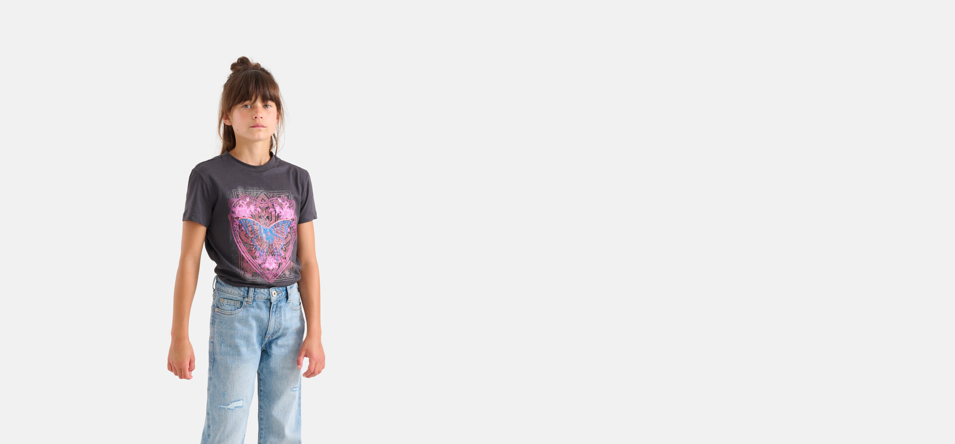 Schmetterling Artwork T-shirt Dunkelgrau SHOEBY GIRLS