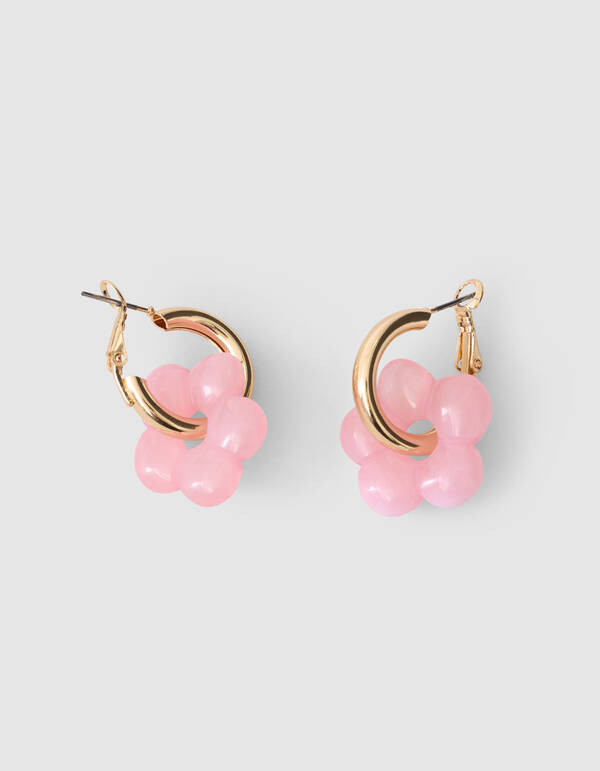 Blumenreifen Ohrringe Hellrosa SHOEBY ACCESSOIRES