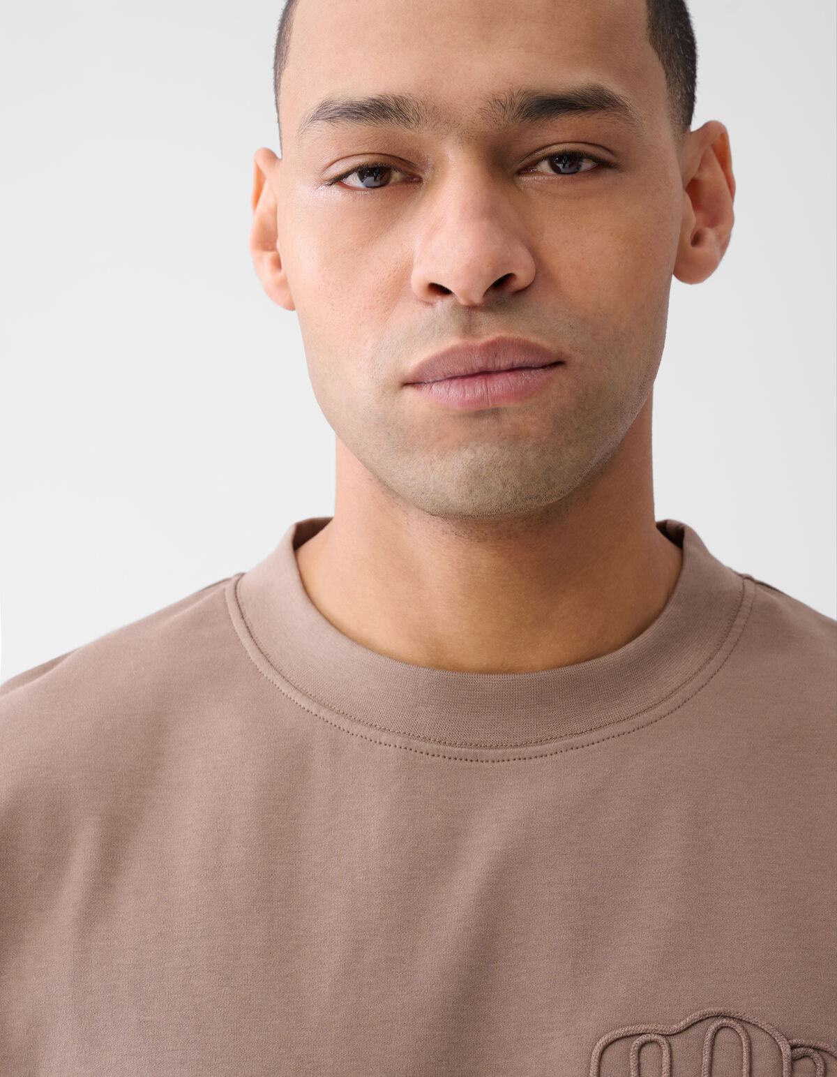 Stickerei-T-Shirt Hellbraun SHOEBY MEN