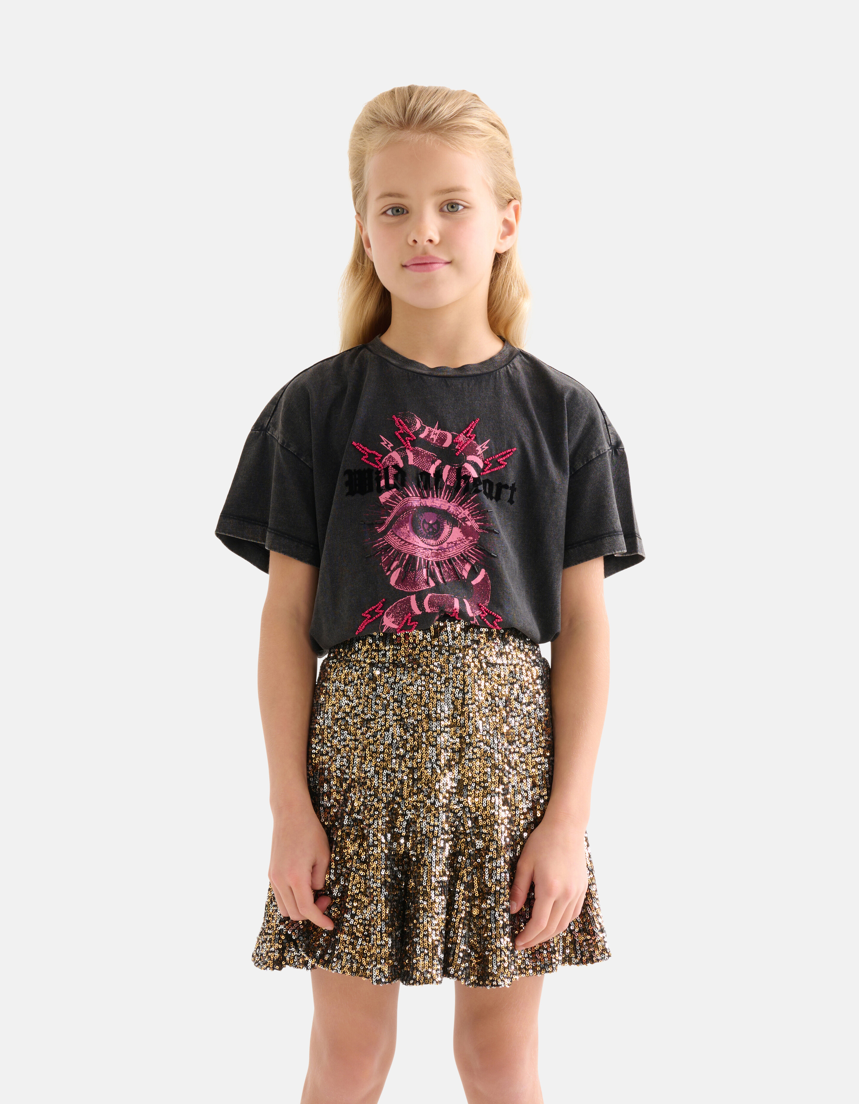 T-Shirt mit Artwork Dunkelgrau By Nicolette SHOEBY GIRLS
