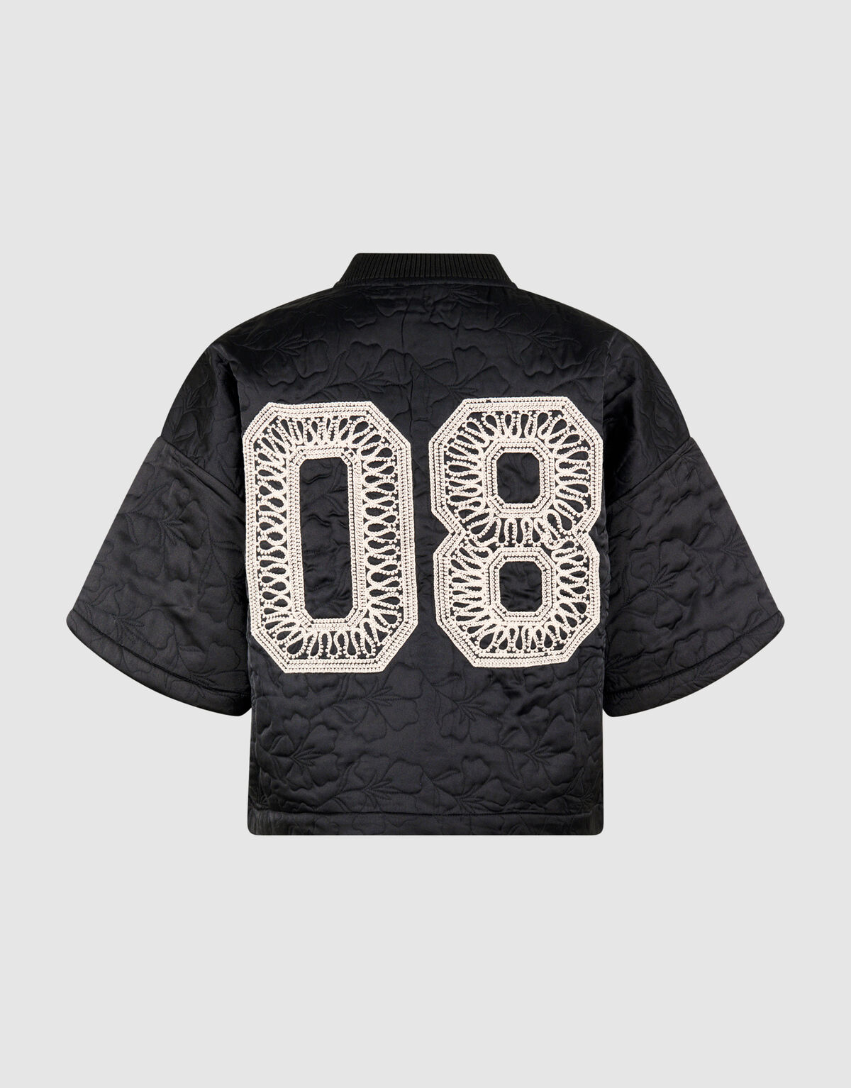 Kurzärmelige Bomberjacke mit Stickerei Schwarz SHOEBY WOMEN