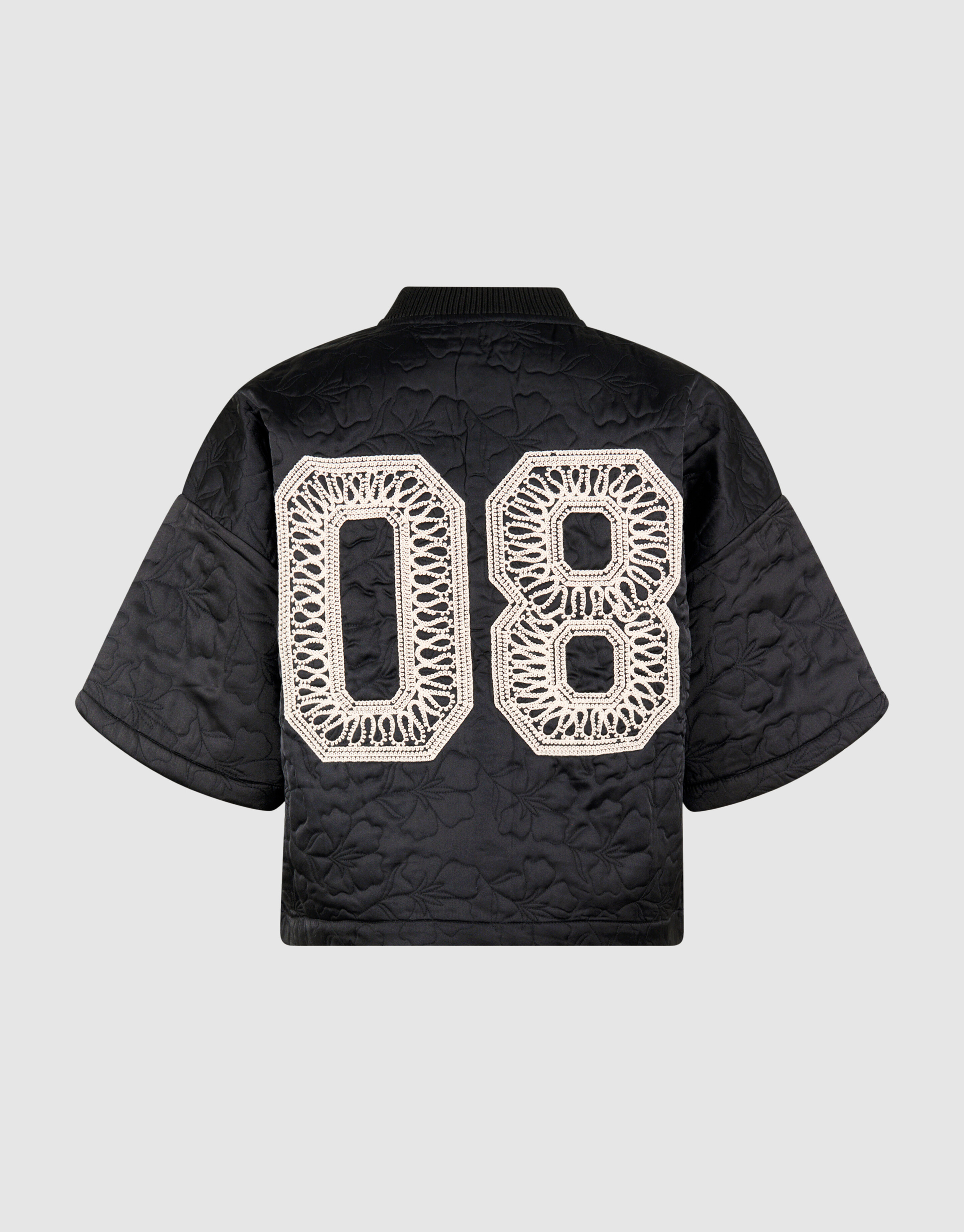 Kurzärmelige Bomberjacke mit Stickerei Schwarz SHOEBY WOMEN